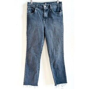 URBAN OUTFITTERS Women's 29 High-Rise Kick Flare Cropped Black Denim Jeans Y2k